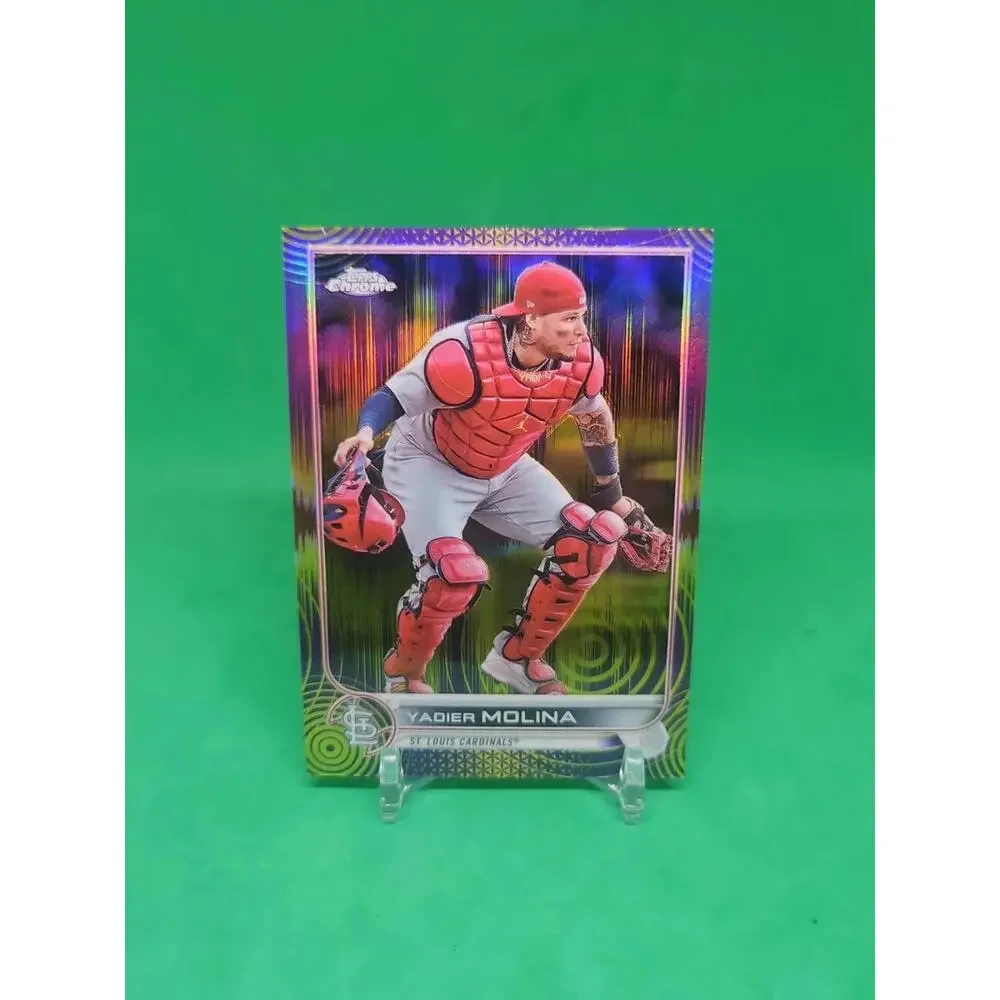 2022 Topps Chrome Sonic Purple & Yellow Pulse Refractor /299 Yadier Molina‎ #93